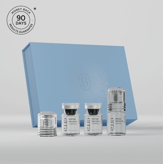 Erra Skin Micro Infusion Device kit with Peptide Infusion Complex serum for glowing, smoother-looking skin at home